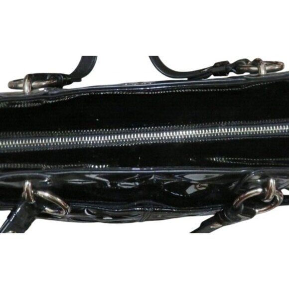 Coach 2012 Black Embossed Patent Leather Tote Handbag - Picture 9 of 11